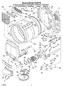 BULKHEAD PARTS Diagram and Parts List for GGW9200LQ1  Whirlpool Dryer