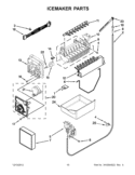 ICEMAKER PARTS Diagram and Parts List for EB9SHKXVQ07  Whirlpool Refrigerator