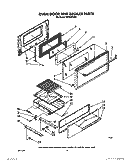 OVEN DOOR AND BROILER Diagram and Parts List for 1SF034PEW1  Whirlpool Range