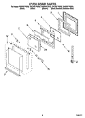 OVEN DOOR PARTS Diagram and Parts List for YKEBS177DW6  KitchenAid Wall Oven