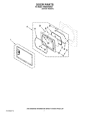 DOOR PARTS Diagram and Parts List for YWED5700AC0  Whirlpool Dryer