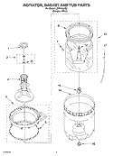 AGITATOR, BASKET AND TUB PARTS Diagram and Parts List for LBR4132JQ2  Whirlpool Washer