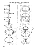 AGITATOR, BASKET AND TUB Diagram and Parts List for LBR5133AW0  Whirlpool Washer