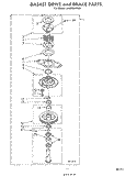 BASKET DRIVE AND BRAKE Diagram and Parts List for LA6380XPW0  Whirlpool Washer