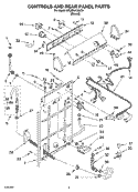 CONTROLS AND REAR PANEL PARTS Diagram and Parts List for 8TLSR6132LT0  Whirlpool Washer