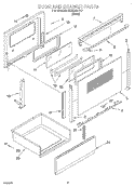 DOOR AND DRAWER Diagram and Parts List for REE33000  Roper Range
