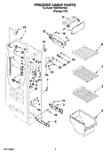 FREEZER LINER PARTS Diagram and Parts List for 7GS5FHAXTA01  Whirlpool Refrigerator