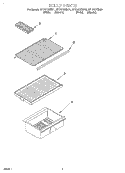 SHELF Diagram and Parts List for RT12VKYEW01  Roper Refrigerator