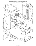 DRYER CABINET AND MOTOR Diagram and Parts List for LT7000XTM0  Whirlpool Washer Dryer Combo