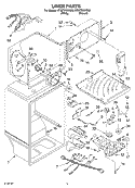 LINER Diagram and Parts List for ET8FTKXKQ02  Whirlpool Refrigerator