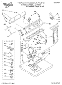 TOP AND CONSOLE, LIT/OPTIONAL Diagram and Parts List for LGC7848DQ1  Whirlpool Dryer