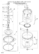 AGITATOR, BASKET AND TUB Diagram and Parts List for GSQ9364HZ0  Whirlpool Washer