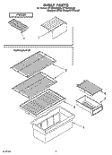 SHELF PARTS, LITERATURE AND OPTIONAL PARTS Diagram and Parts List for RT18VKXKQ00  Roper Refrigerator