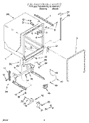 TUB AND FRAME Diagram and Parts List for KUDS25SHBT0  KitchenAid Dishwasher