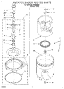 AGITATOR, BASKET AND TUB Diagram and Parts List for 3XLA87W92BQ0  Whirlpool Washer