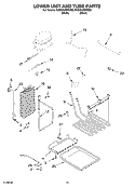 LOWER UNIT AND TUBE PARTS Diagram and Parts List for KSSO42QMW00  KitchenAid Refrigerator