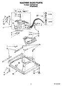MACHINE BASE PARTS Diagram and Parts List for 7MMPD6845TM0  Whirlpool Washer