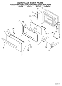 MICROWAVE DOOR PARTS, OPTIONAL PARTS Diagram and Parts List for KBMC140HSS03  KitchenAid Microwave Oven Combo