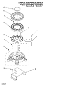 TRIPLE CROWN BURNER, OPTIONAL PARTS Diagram and Parts List for KGCV465MMT03  KitchenAid Cooktop