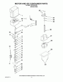 MOTOR AND ICE CONTAINER PARTS Diagram and Parts List for KSSC48QVS02  KitchenAid Refrigerator