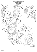 BULKHEAD Diagram and Parts List for LGR5634AQ1  Whirlpool Dryer