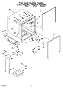 TUB AND FRAME PARTS Diagram and Parts List for KUDC02IRWH2  KitchenAid Dishwasher