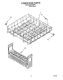 LOWER RACK Diagram and Parts List for KUDD230Y2  KitchenAid Dishwasher