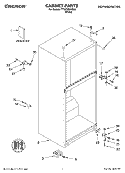 CABINET, LITERATURE Diagram and Parts List for TT18TKXKQ00  Estate Refrigerator