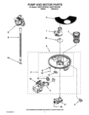 PUMP AND MOTOR PARTS Diagram and Parts List for 7WDT770PAYW2  Whirlpool Dishwasher