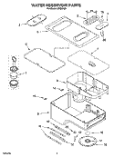 WATER RESERVOIR PARTS Diagram and Parts List for KPCM100  KitchenAid Coffee Maker