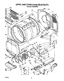 UPPER AND LOWER BULKHEAD, LIT/OPTIONAL Diagram and Parts List for CS5000XSW1  Whirlpool Dryer