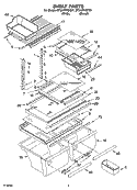 SHELF PARTS Diagram and Parts List for ET2AHTXMT01  Whirlpool Refrigerator