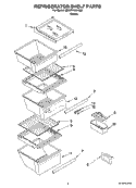 REFRIGERATOR SHELF PARTS Diagram and Parts List for 6ED2FHKXKQ06  Whirlpool Refrigerator