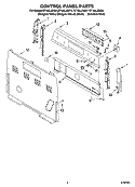 CONTROL PANEL PARTS Diagram and Parts List for RF196LXMB4  Whirlpool Range