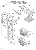 FREEZER LINER PARTS Diagram and Parts List for KSRG25FKBL15  KitchenAid Refrigerator