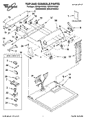 TOP AND CONSOLE PARTS Diagram and Parts List for 7MWG66720SN0  Whirlpool Dryer
