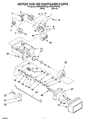 MOTOR AND ICE CONTAINER Diagram and Parts List for KSRD25FKBT02  KitchenAid Refrigerator