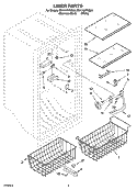 LINER PARTS Diagram and Parts List for EV171NYMQ01  Whirlpool Freezer