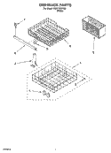 DISHRACK Diagram and Parts List for DU811SWKQ0  Whirlpool Dishwasher
