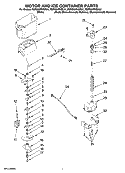 MOTOR AND ICE CONTAINER PARTS Diagram and Parts List for KSRS25RVBL01  KitchenAid Refrigerator