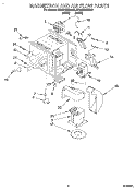 MAGNETRON AND AIR FLOW, LITERATURE Diagram and Parts List for KCMG125DWH0  KitchenAid Microwave