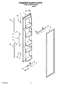 FREEZER DOOR PARTS Diagram and Parts List for 6ED2FHKXKQ06  Whirlpool Refrigerator