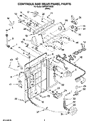 CONTROLS AND REAR PANEL PARTS Diagram and Parts List for 7MWT97710TQ0  Whirlpool Washer