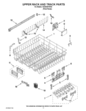 UPPER RACK AND TRACK PARTS Diagram and Parts List for KUDS30FXPA8  KitchenAid Dishwasher