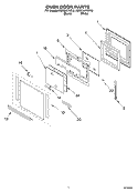OVEN DOOR PARTS Diagram and Parts List for KEBC247KWH2  KitchenAid Wall Oven
