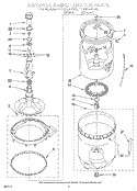 AGITATOR, BASKET AND TUB Diagram and Parts List for LLN8244AW0  Whirlpool Washer