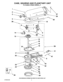 CASE, GEARING AND PLANETARY UNIT Diagram and Parts List for 5K45SSCWH0  KitchenAid Mixer