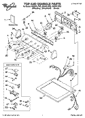 TOP AND CONSOLE PARTS Diagram and Parts List for GGQ8811PG2  Whirlpool Dryer