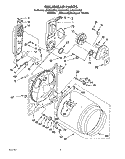 BULKHEAD Diagram and Parts List for LGV6634BW0  Whirlpool Dryer