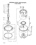 AGITATOR, BASKET AND TUB Diagram and Parts List for LA7000XTF1  Whirlpool Washer